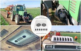 Trator moderno Valtra no campo de plantação após conserto do ar
